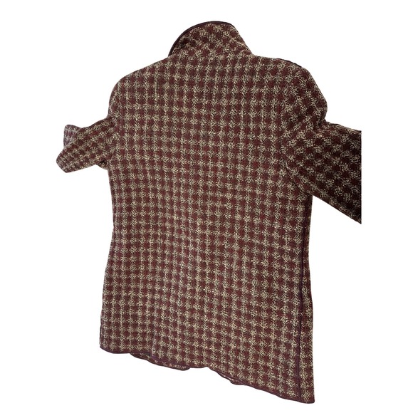 Vtg 80s 90s Harve Benard Women's Check Wool Boucle Textured Blazer Jacket 10 - Picture 8 of 10